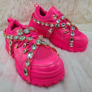 Chunk Fever Platform Sneaker W/  Gem Strap